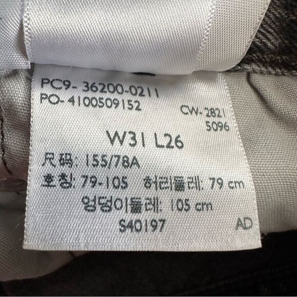 Levi’s 501 Cropped Button Fly 100% Cotton Raw Hem Jeans Faded Black Women’s 31 - Picture 6 of 8